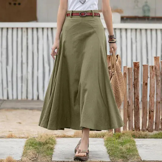 Elegant High Waist A-Line Skirt