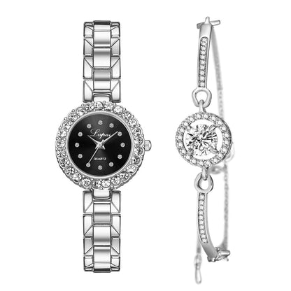 Women's Quartz Watch and Bracelet Set (Two Pieces)