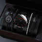 Men's Stylish Minimalist Quartz Watch with Beaded Bracelet