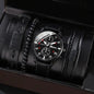 Men's Stylish Minimalist Quartz Watch with Beaded Bracelet