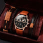 Men's Stylish Minimalist Quartz Watch with Beaded Bracelet