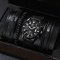 Men's Stylish Minimalist Quartz Watch with Beaded Bracelet