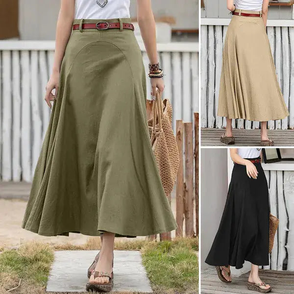 Elegant High Waist A-Line Skirt