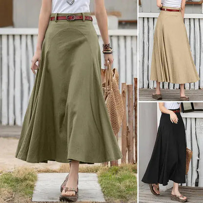 Elegant High Waist A-Line Skirt