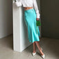 Elegant Satin Mid-Length Skirt
