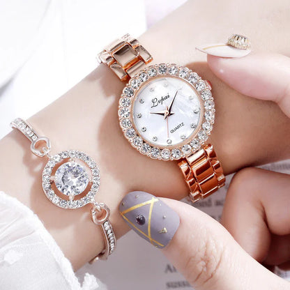 Women's Quartz Watch and Bracelet Set (Two Pieces)