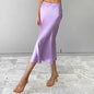 Elegant Satin Mid-Length Skirt