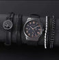 Men's Stylish Minimalist Quartz Watch with Beaded Bracelet