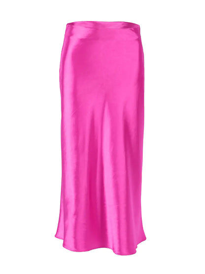 Elegant Satin Mid-Length Skirt
