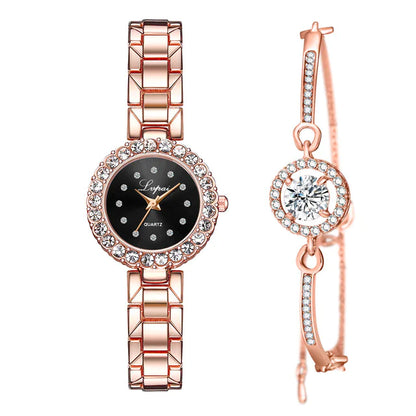Women's Quartz Watch and Bracelet Set (Two Pieces)