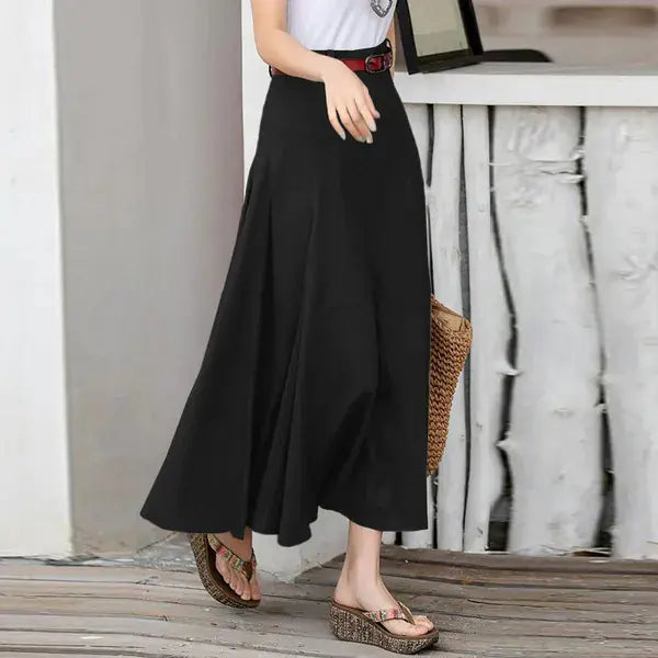 Elegant High Waist A-Line Skirt