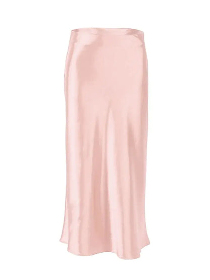 Elegant Satin Mid-Length Skirt